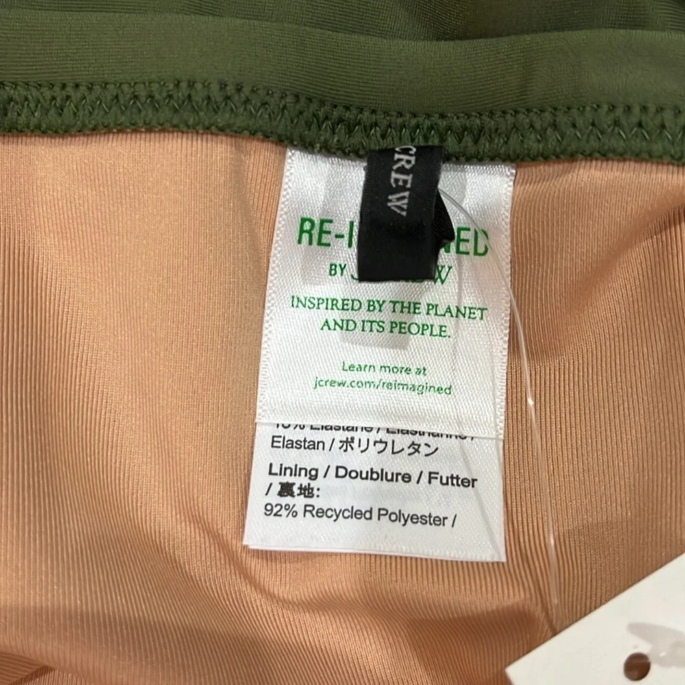 J.Crew Plunge V-Neck One-Piece Swimsuit Safari Green Size 24 NWT